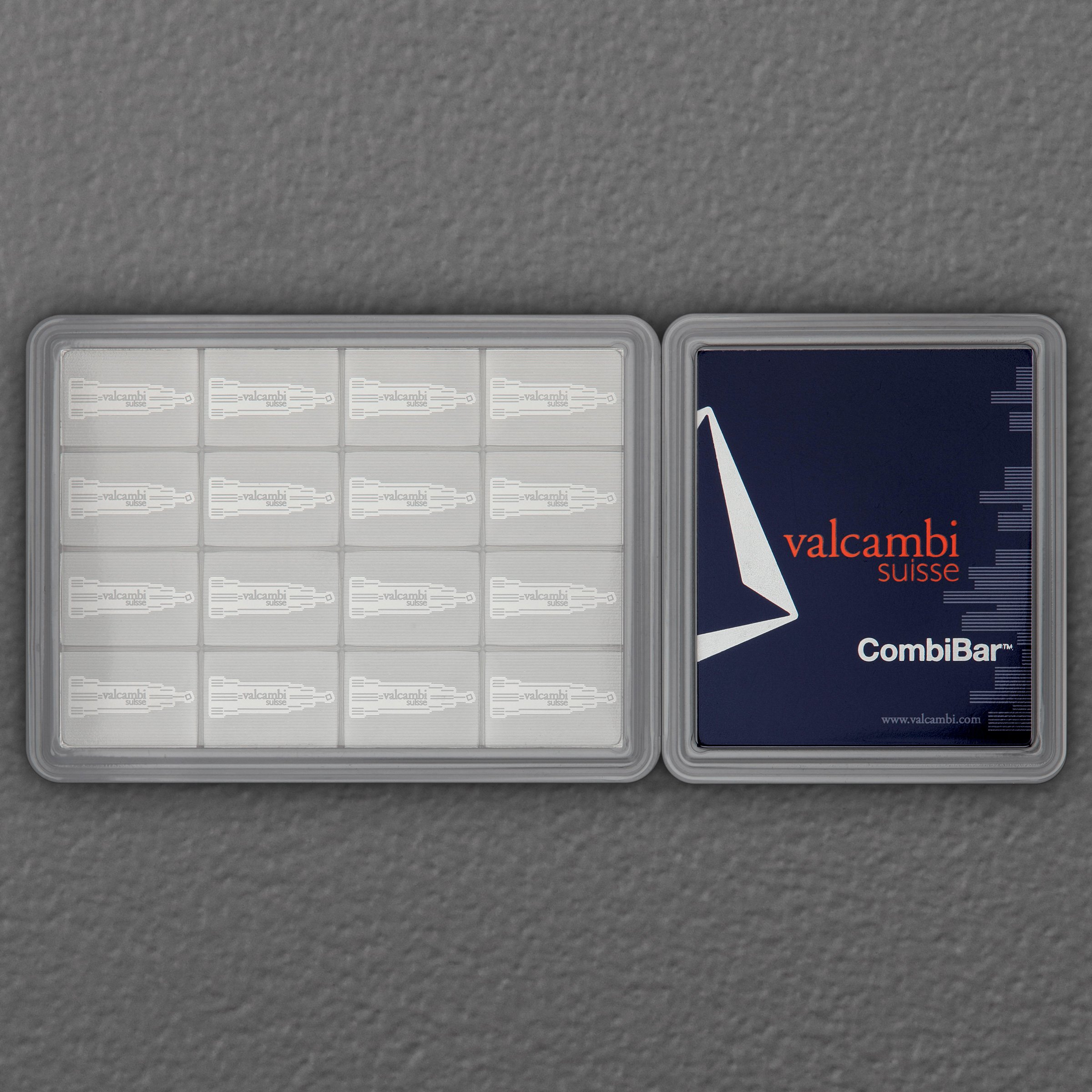 Silbertafel 16 x 1/4oz VALCAMBI "Skyline" CombiBar - Detailansicht 2