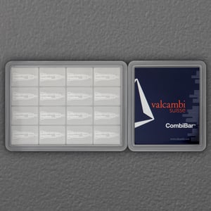 Silbertafel 16 x 1/4oz VALCAMBI "Skyline" CombiBar - Miniaturansicht 3