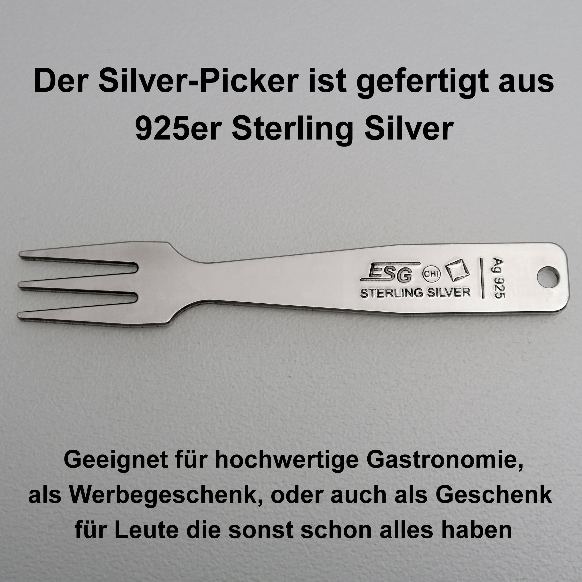 Gourmet-Gabel "Silver-Picker" 925er Ag, gravierbar - Detailansicht 12