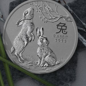 Silbermünze 2oz "Hase" 2023 Lunar III – Year of the Rabbit 19% (Australien) - Miniaturansicht 5