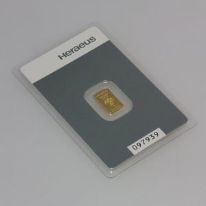 Goldbarren 1g HERAEUS geprägt - Miniaturansicht 4