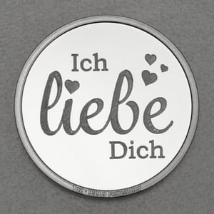 Silbermedaille 1oz "Ich liebe Dich" Gravurmedaille - Hauptansicht