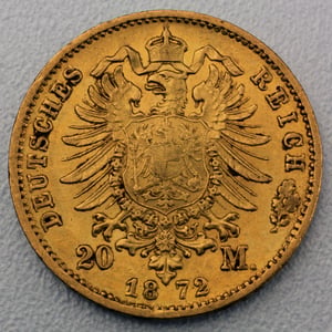 Goldmünze 20 Mark "Friedrich I." 1872-G J.184 (Baden) - Miniaturansicht 2
