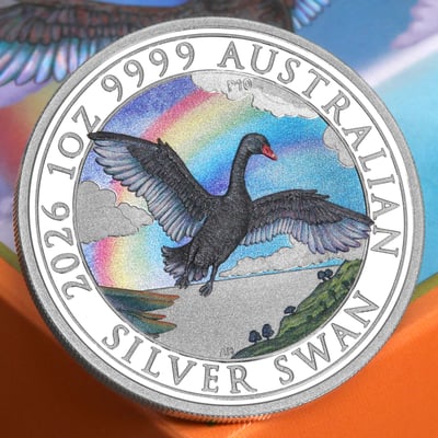 Silbermünze 1oz "Schwan" 2026 (koloriert) Perth Money Expo ANDA Coin Show Special (Australien) - Miniaturansicht 7