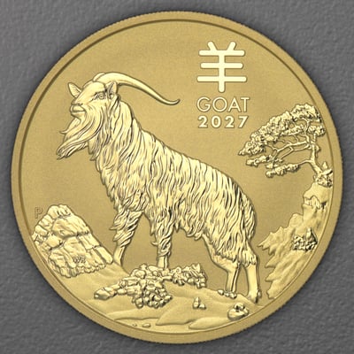 Goldmünze 2oz "Ziege" 2027 Lunar III – Year of the Goat (Australien) - Hauptansicht