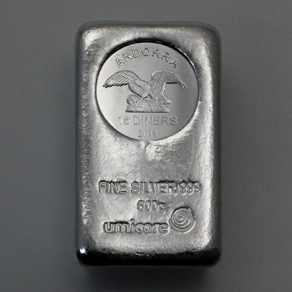 Münzbarren 500g "Andorra/UMICORE" (999 Ag) - Hauptansicht