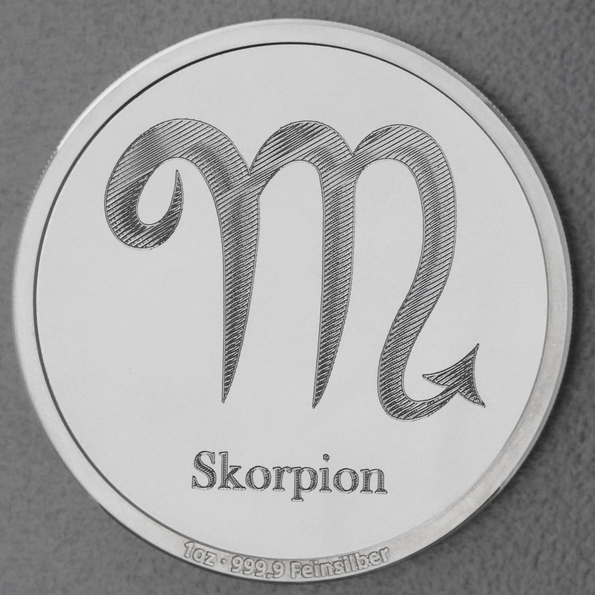 Silbermedaille 1oz "Sternzeichen Skorpion" Gravurmedaille - Hauptansicht