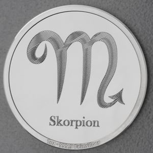 Silbermedaille 1oz "Sternzeichen Skorpion" Gravurmedaille - Hauptansicht