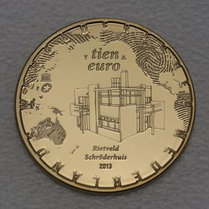 Goldmünze 10 Euro "Rietsveld Schröderhuis" 2013 (Niederlande) - Hauptansicht