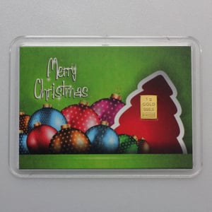 Goldbarren 1g "Merry Christmas/Kugeln" (Motivbox) - Hauptansicht