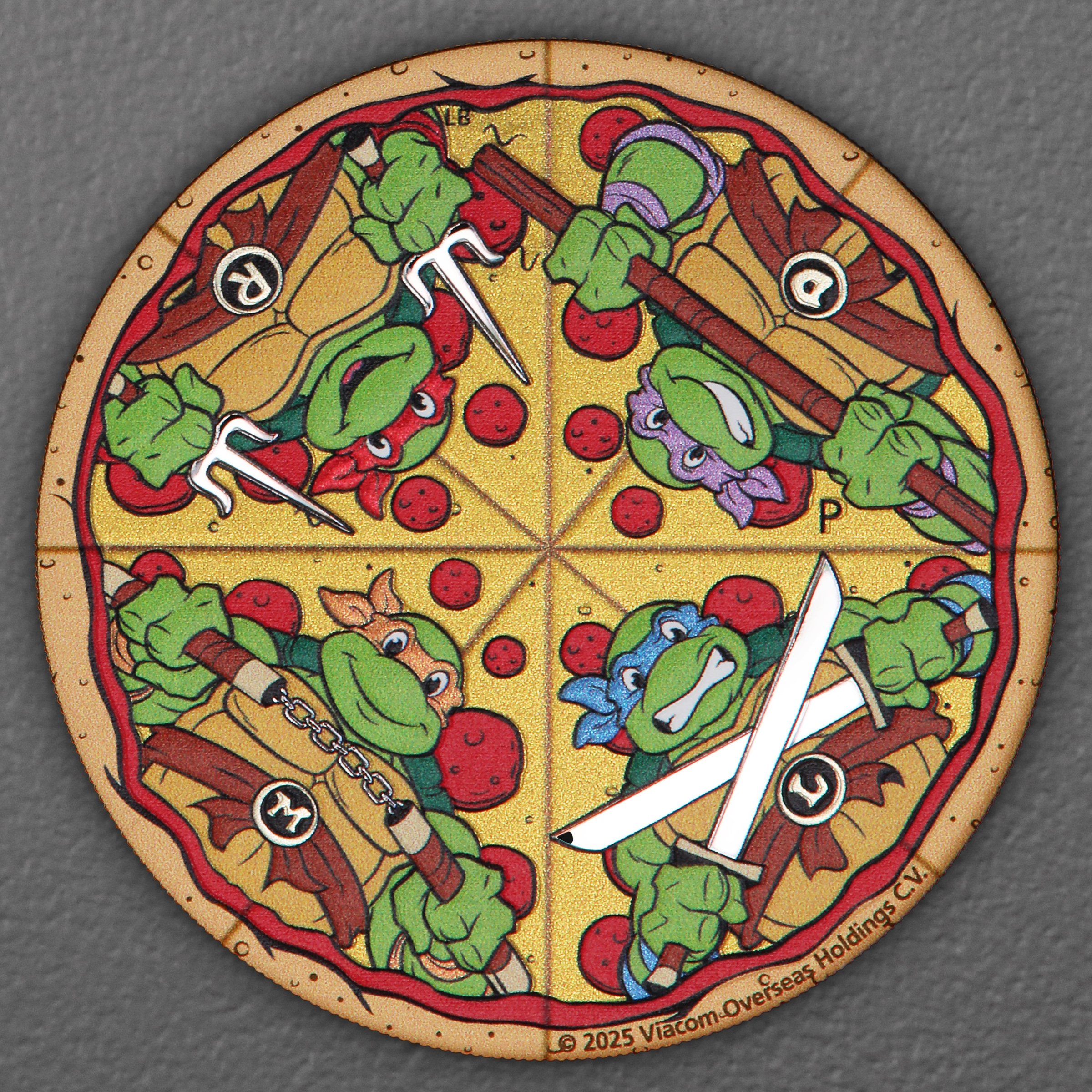 Silbermünze 2oz "Pizza Coin" 2025 (koloriert) Teenage Mutant Ninja Turtles™ (Tuvalu) - Hauptansicht