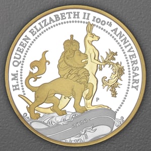 Silbermünze 1oz "H.M. Queen Elizabeth II 100th Anniversary" 2026 (PP/vergoldet) (Australien) - Hauptansicht