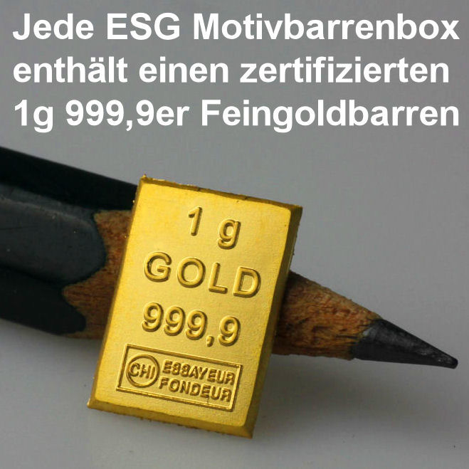 Goldbarren 1g "Osterhase/Frohe Ostern" (Motivbox) - Detailansicht 2