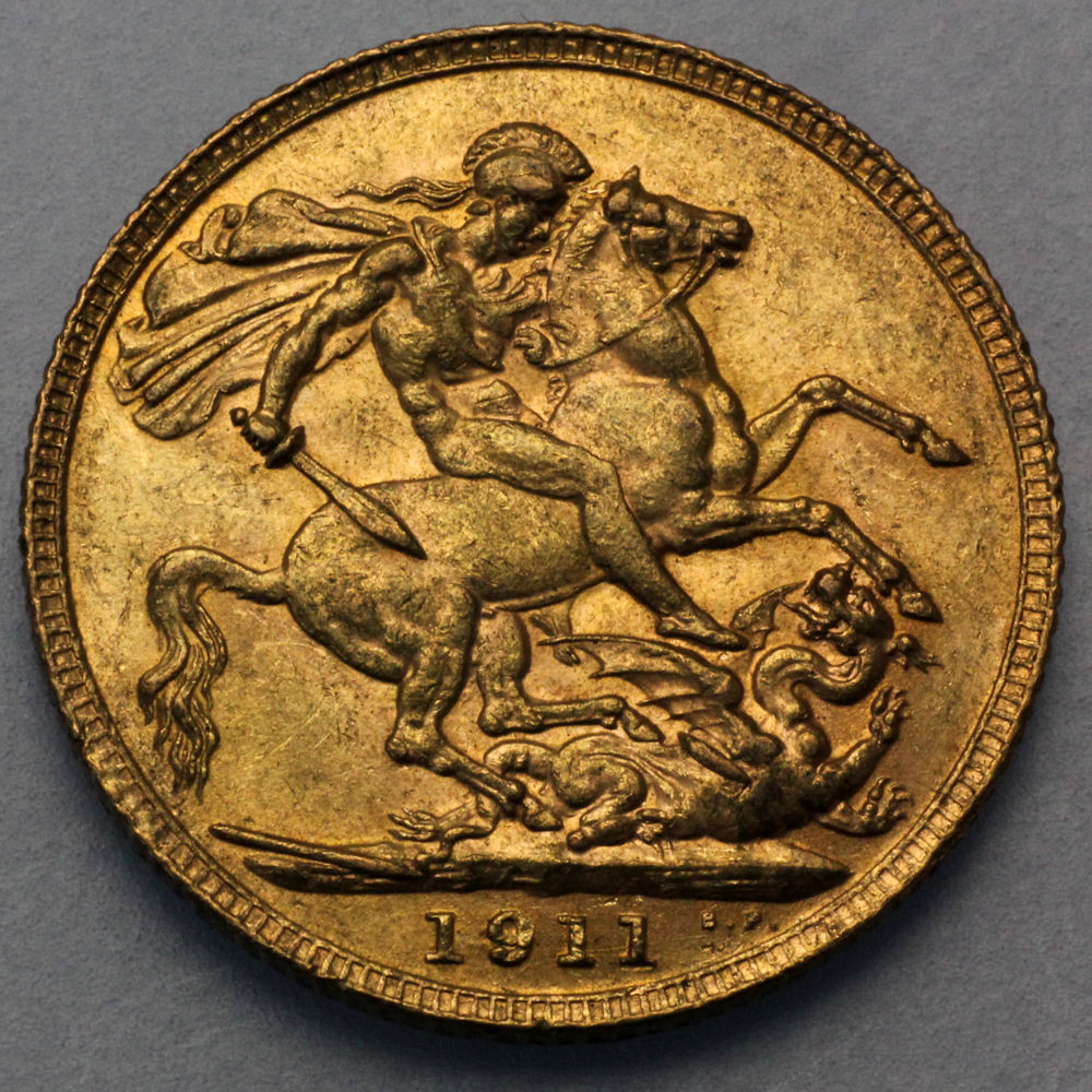 Goldmünze 1 Sovereign "Georg V." verschiedene Jahrgänge (Großbritannien) - Detailansicht 1