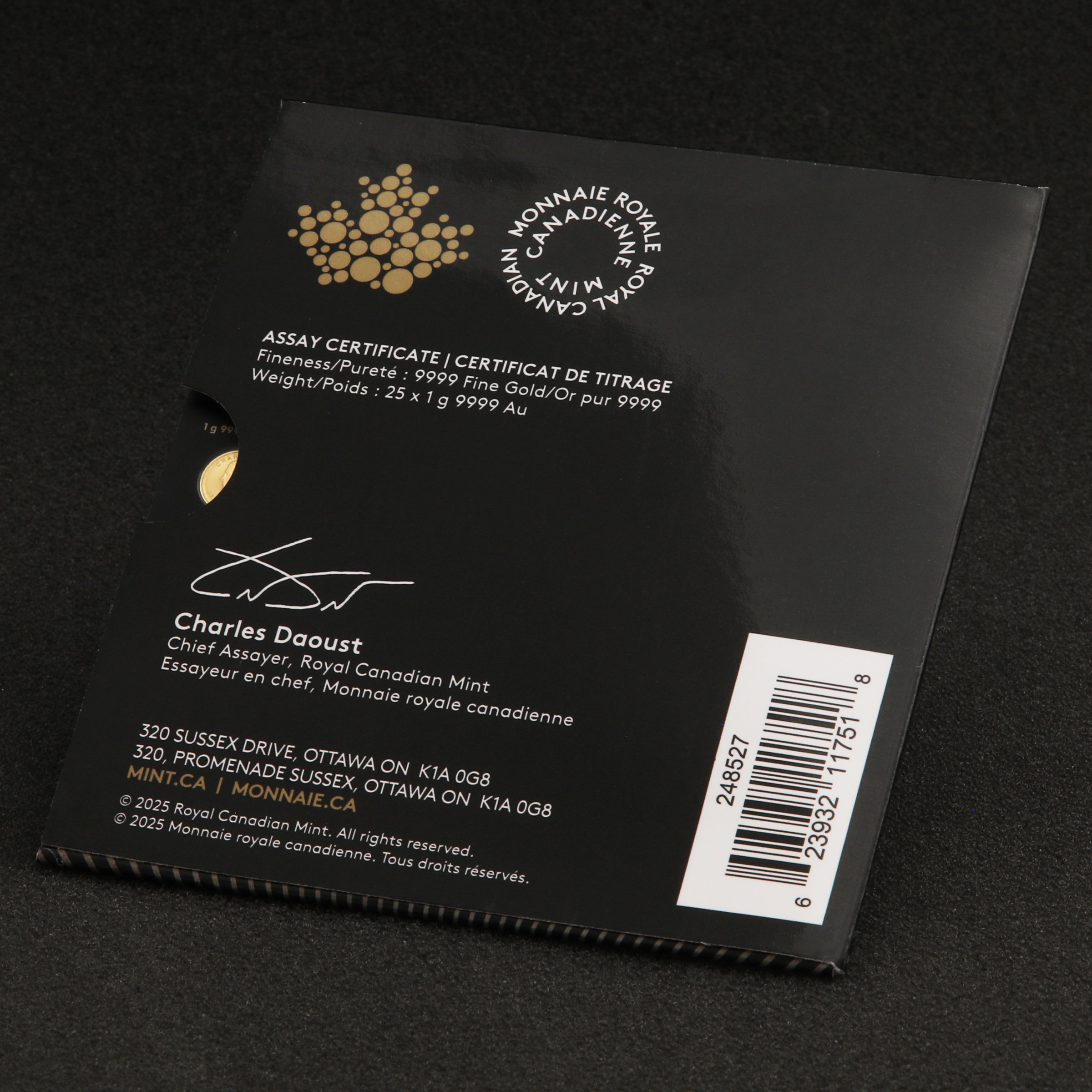 Goldmünzen 25 x 1g "Maple Leaf" aktueller Jahrgang Set 25-teilig Maplegram25™ (Kanada) - Detailansicht 5