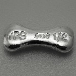 Silberbarren 1/2oz YPS "Knochen" 3D-Barren gegossen glänzend - Miniaturansicht 3