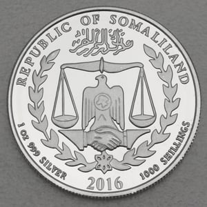 Silbermünze 1oz "Affe" 2016 Somaliland Lunar – Year of the Monkey (Somalia) - Miniaturansicht 2