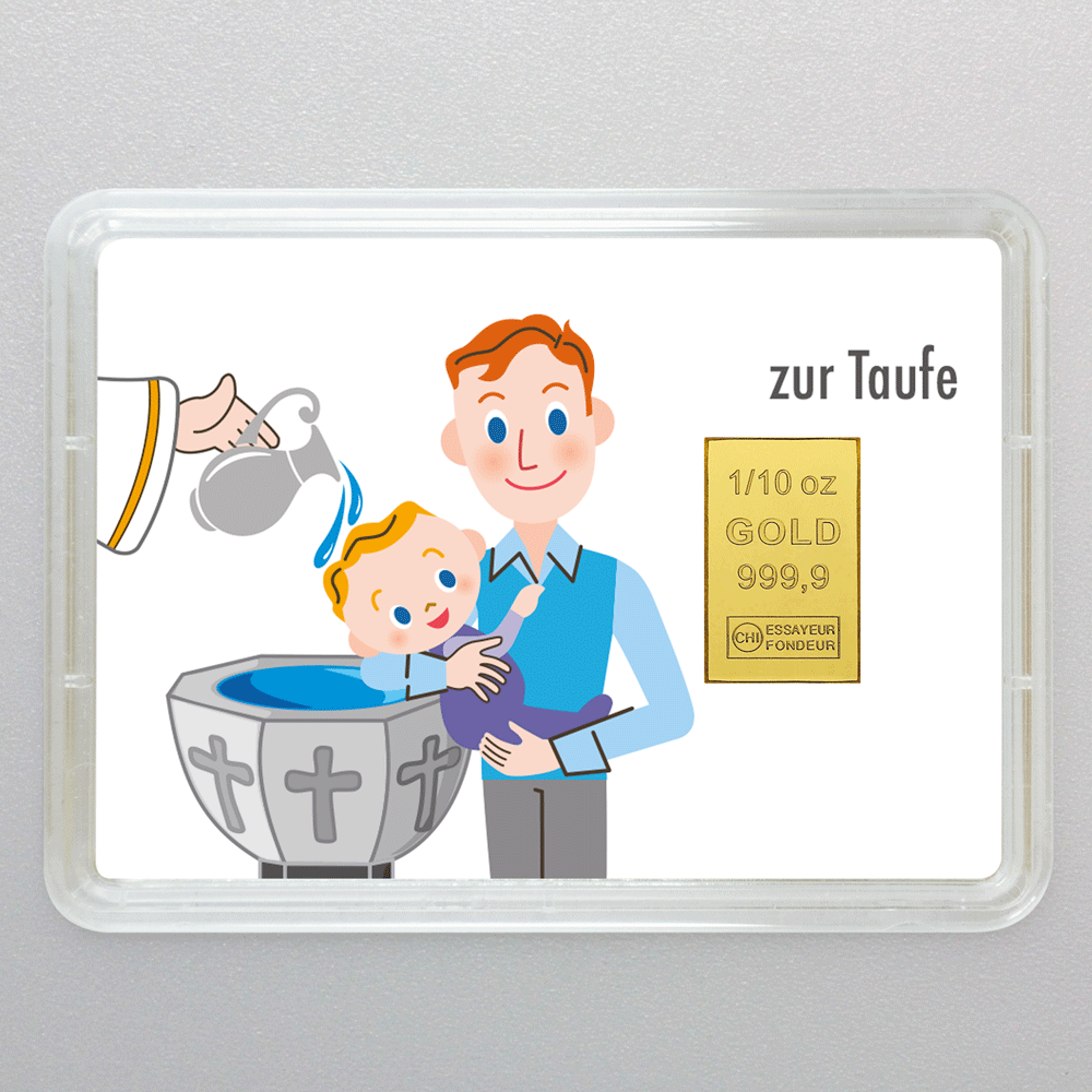 Goldbarren 1/10oz "Zur Taufe/Alles Gute" (Flip) - Hauptansicht
