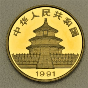 Goldmünze 1/2oz "Panda" 1991 (China) - Miniaturansicht 2