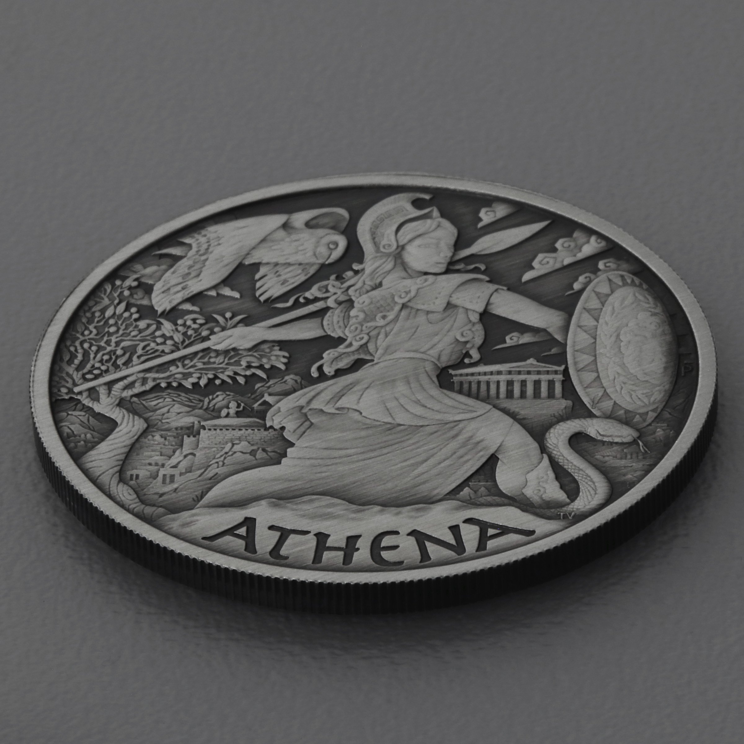 Silbermünze 1oz "Athena" 2022 (AF) Gods of Olympus 19% (Tuvalu) - Detailansicht 2