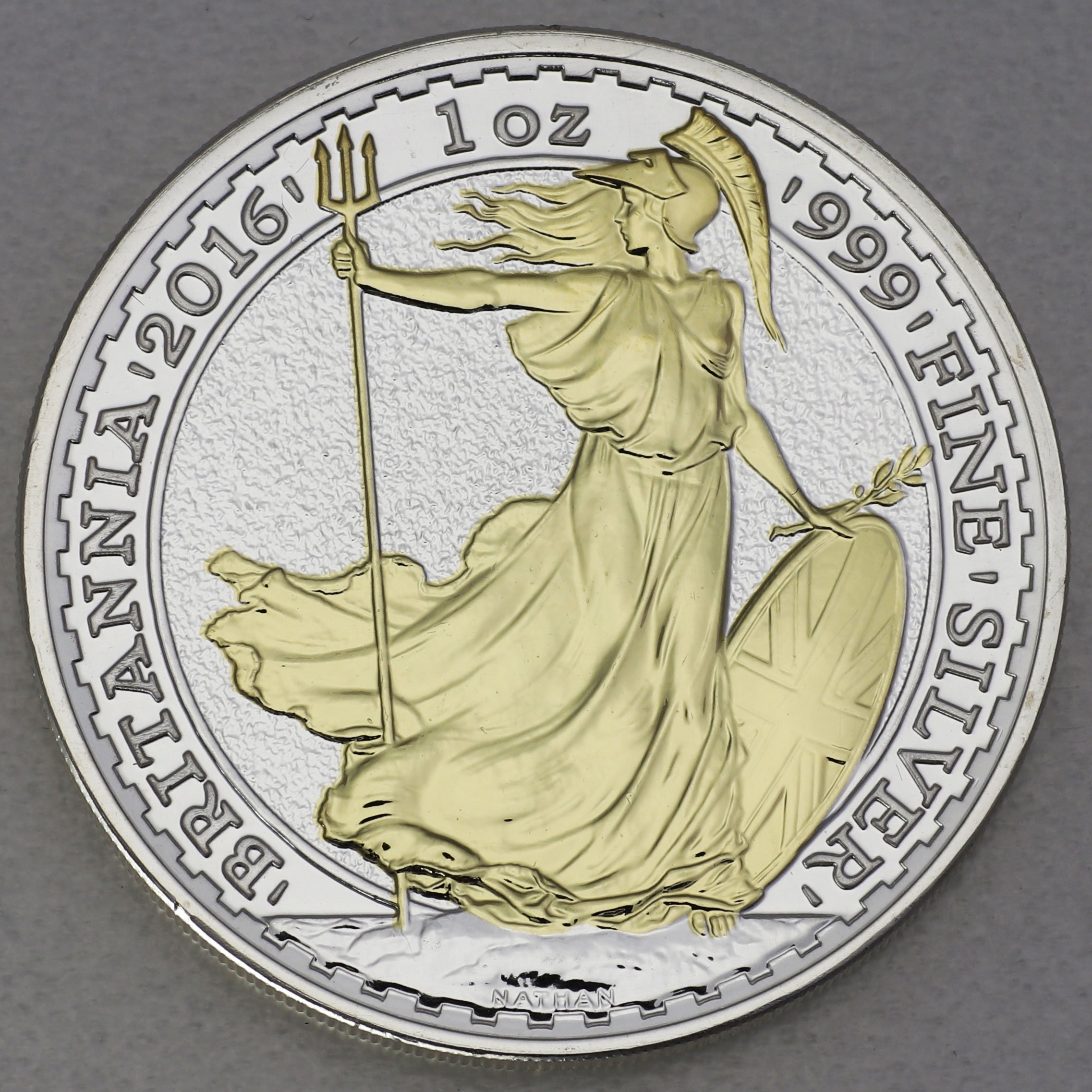 Silbermünze 1oz "Britannia" 2016 (vergoldet) (Großbritannien) - Hauptansicht