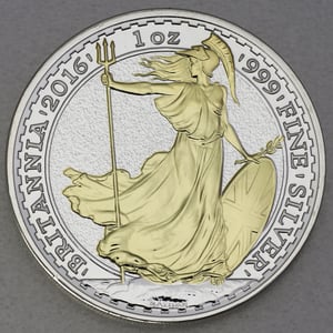 Silbermünze 1oz "Britannia" 2016 (vergoldet) (Großbritannien) - Hauptansicht