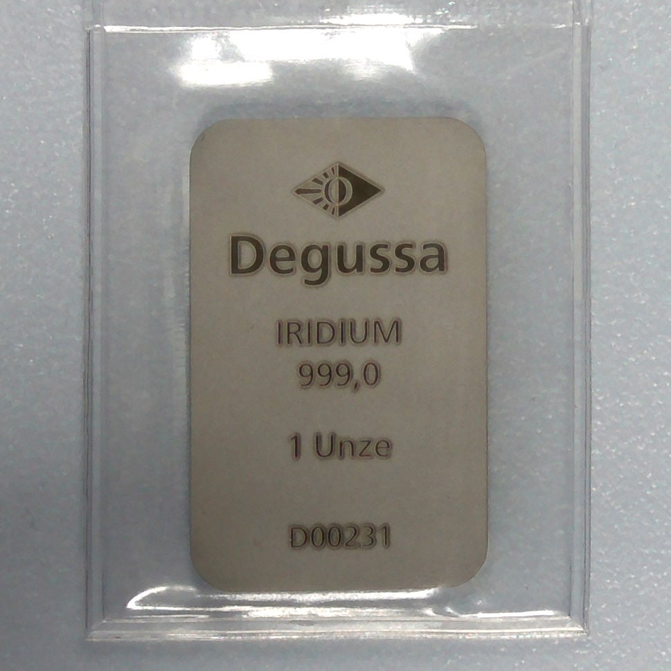 Iridiumbarren "1oz DEGUSSA" (99,9% Ir) - Hauptansicht