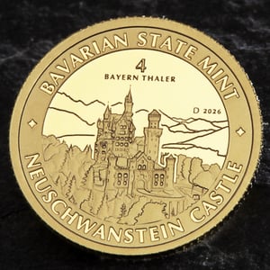 Gold 1/25oz "Schloss Neuschwanstein" 2026 Bayern Thaler (Deutschland) - Miniaturansicht 5