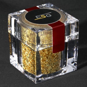 Goldflocken 100mg, essbar, im Acrylstreuer - Miniaturansicht 1