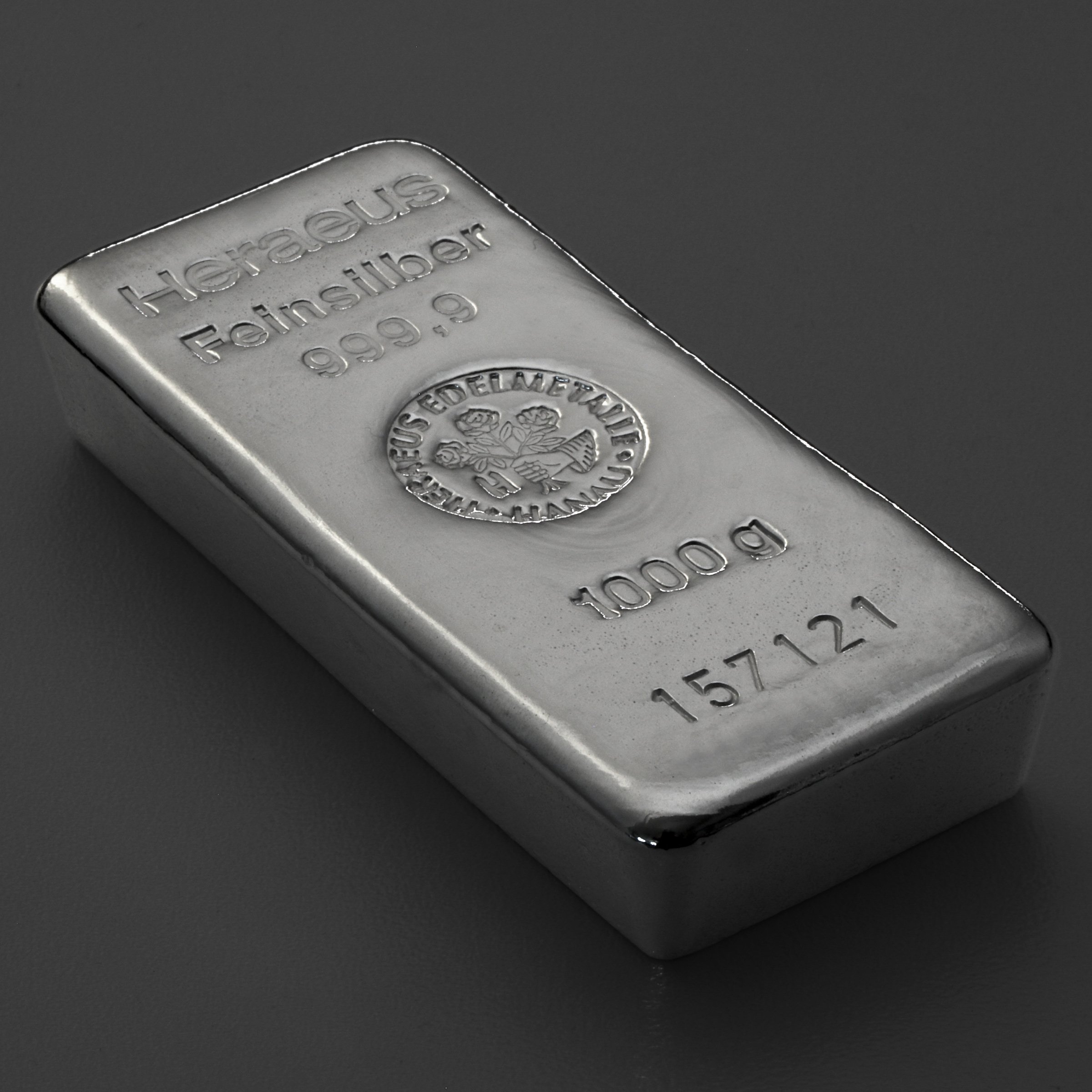 Silberbarren 1kg/1000g HERAEUS gegossen - Detailansicht 8