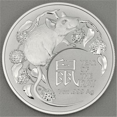 Silbermünze 1oz "Jahr der Ratte" 2020 Royal Australian Mint (Australien) - Miniaturansicht 1