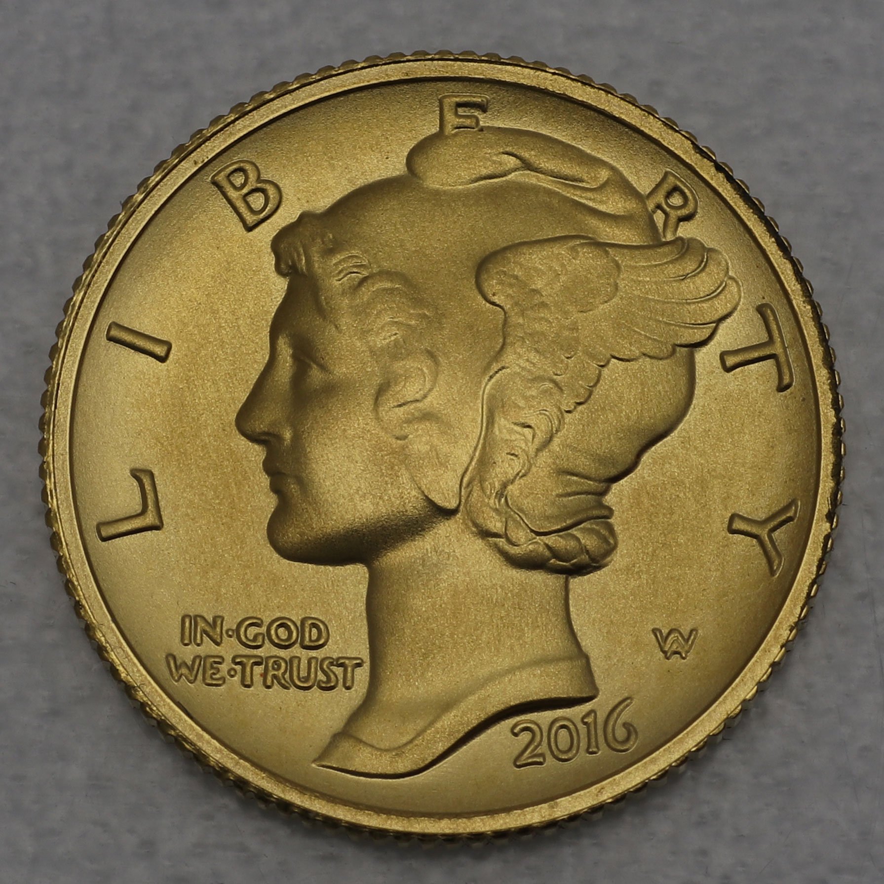 Goldmünze 1/10oz "Mercury Dime Centennial" 2016 (USA) - Hauptansicht