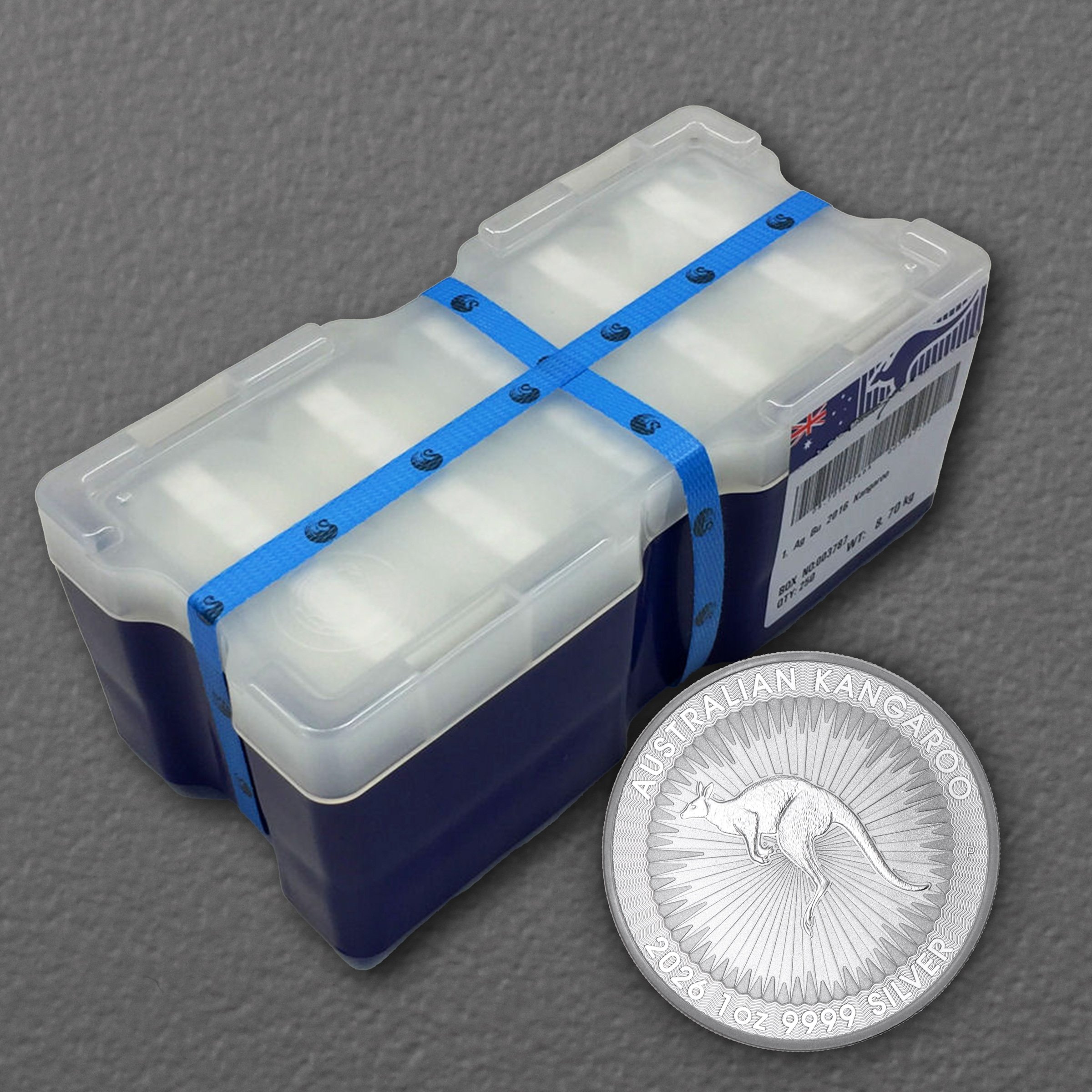 Silbermünze 250 x 1oz "Känguru" aktueller Jahrgang Masterbox 19 % (Australien) - Hauptansicht