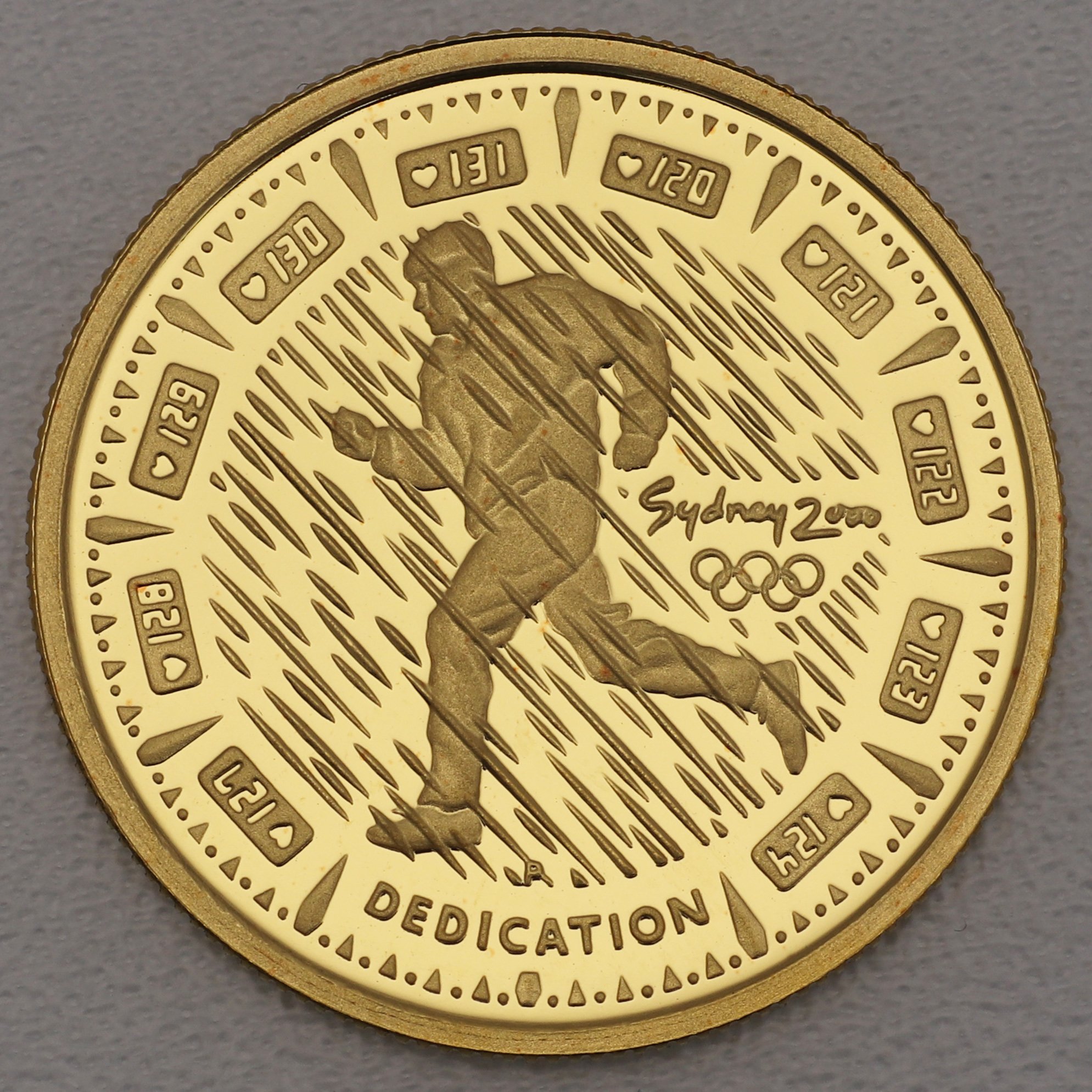 Goldmünze 100 Dollar "Läufer im Regen" 2000 Sydney Olympics (Australien) - Hauptansicht