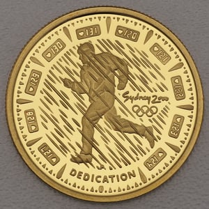 Goldmünze 100 Dollar "Läufer im Regen" 2000 Sydney Olympics (Australien) - Hauptansicht