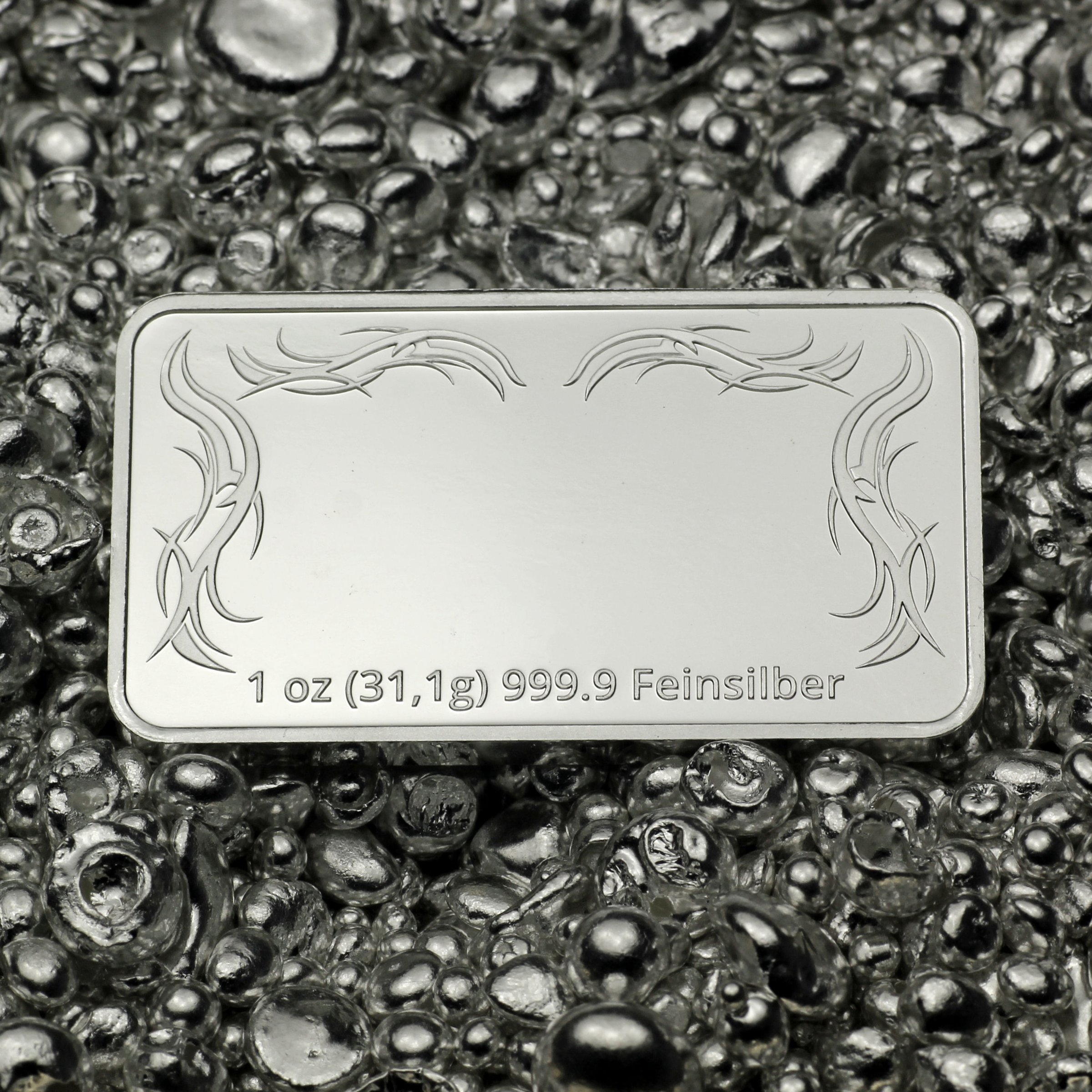 Silberbarren 1oz "Tribal" gravierbar Recyclingsilber - Detailansicht 4
