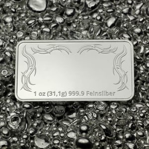 Silberbarren 1oz "Tribal" gravierbar Recyclingsilber - Miniaturansicht 5