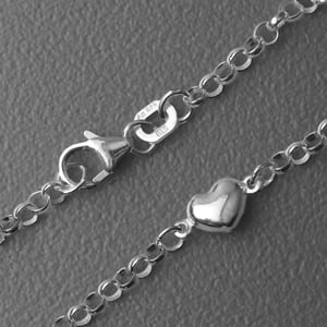 Silber Kinder-Armband 925er "4 Herzen" (Sterling) - Hauptansicht