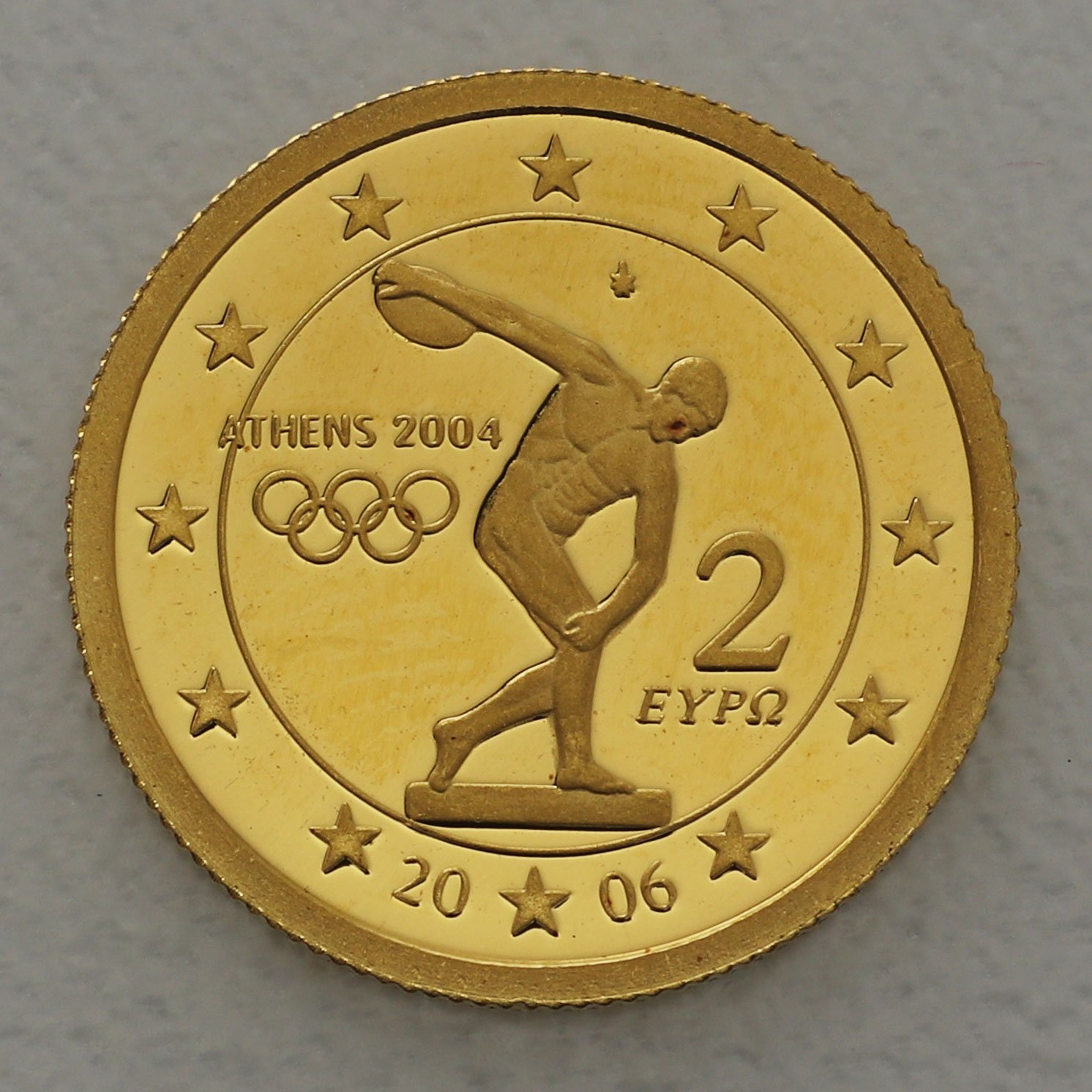 Goldmünze 1/25oz "Griechenland" 2006 Olympische Sommerspiele (Liberia) - Hauptansicht