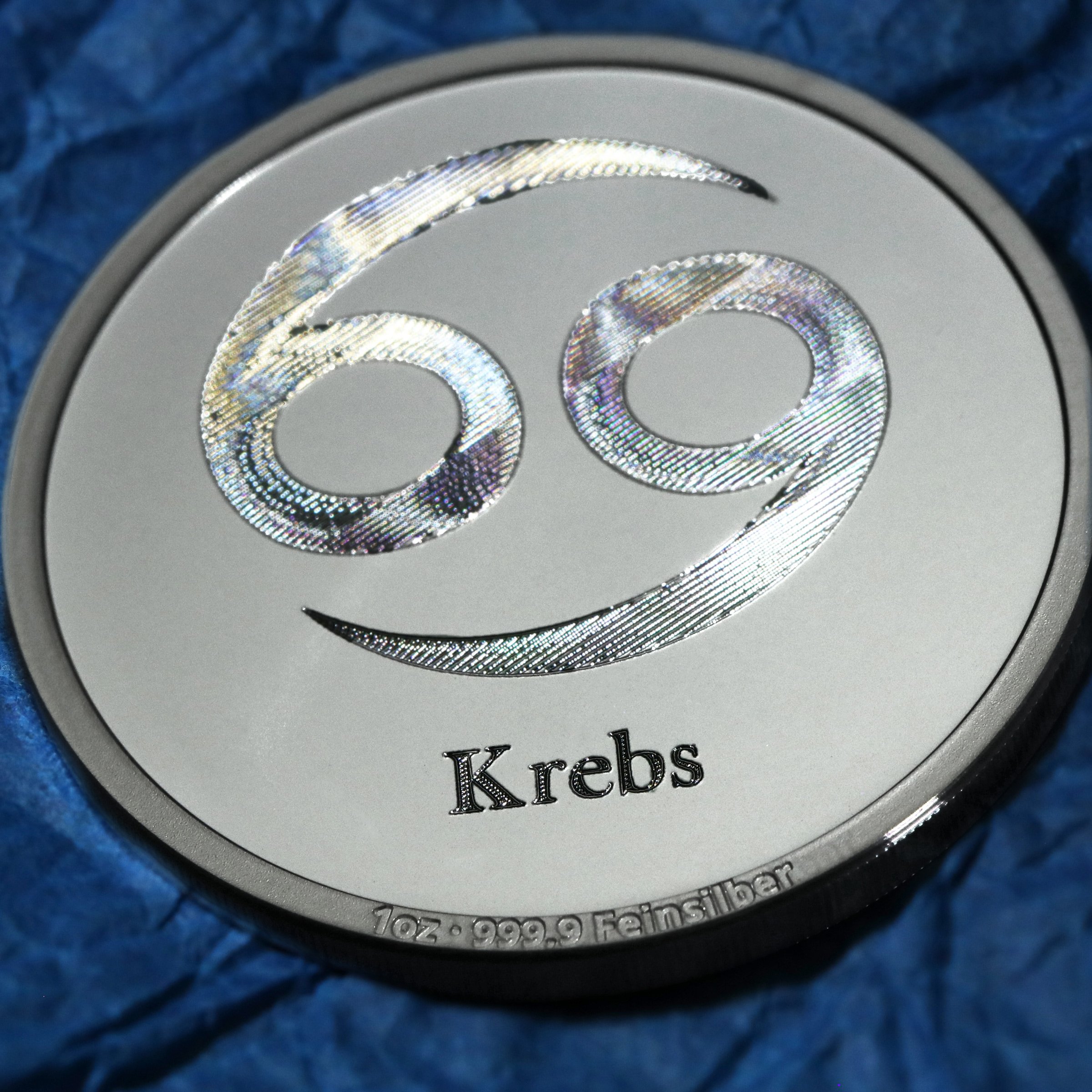 Silbermedaille 1oz "Sternzeichen Krebs" Gravurmedaille - Detailansicht 5
