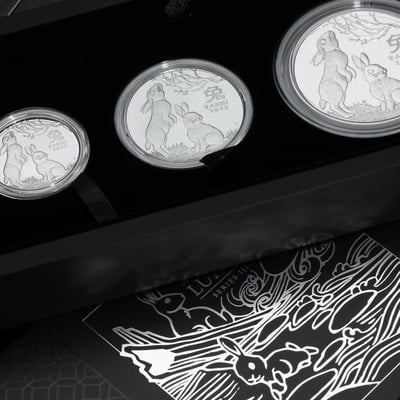 Silbermünzen 2oz + 1oz + 1/2oz "Hase" 2023 (PP) Set – 3-teilig Lunar III (Australien) - Miniaturansicht 14