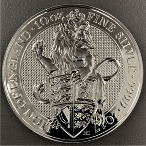 Silbermünze 10oz "Lion of England" 2017 The Queen s Beasts (Großbritannien) - Miniaturansicht 1