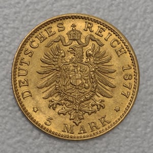 Goldmünze 5 Mark (Hamburg) - Hauptansicht