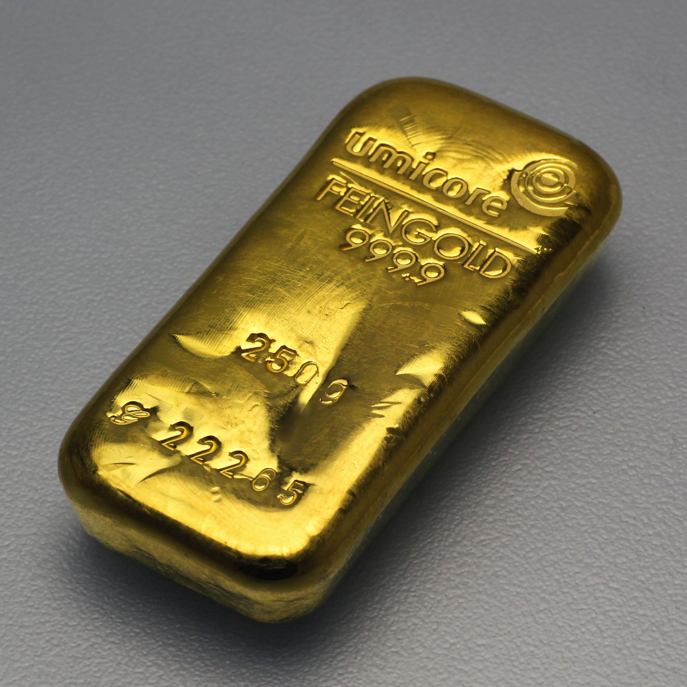 Goldbarren 250g UMICORE gegossen - Hauptansicht