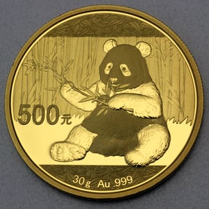 Goldmünze 30g "Panda" 2017 (China) - Hauptansicht