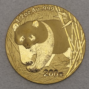 Goldmünze 1/2oz "Panda" 2002 (China) - Hauptansicht