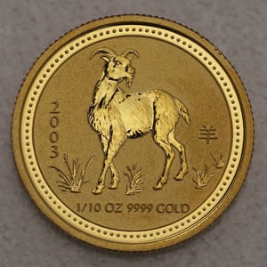 Goldmünze 1/10oz "Ziege" 2003 Lunar I – Year of the Goat (Australien) - Hauptansicht