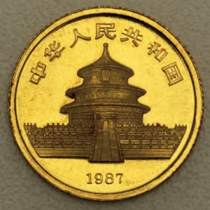 Goldmünze 1/10oz "Panda" 1987 (China) - Miniaturansicht 2