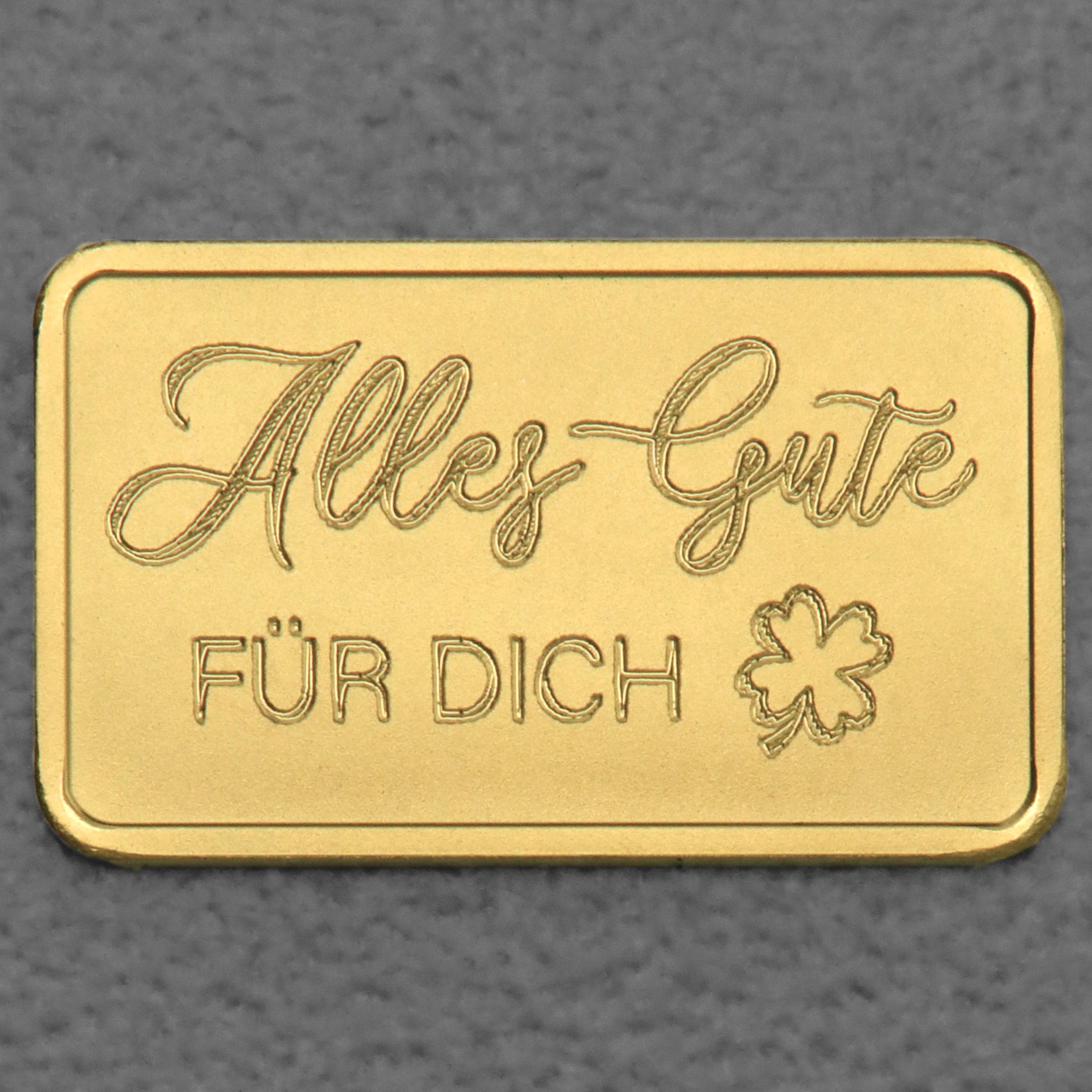 Goldbarren 2,5g Gravur "Alles Gute" - Hauptansicht