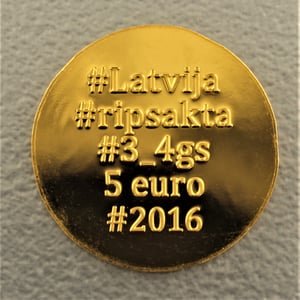 Goldmünze 5 Euro "Latvija" 2016 (Lettland) - Hauptansicht